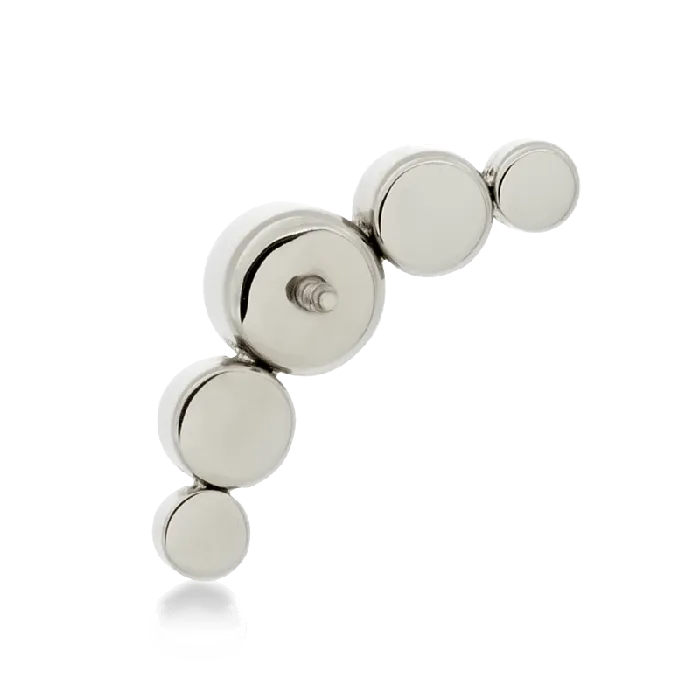 5 Gem Cluster Threaded Anatometal Rings