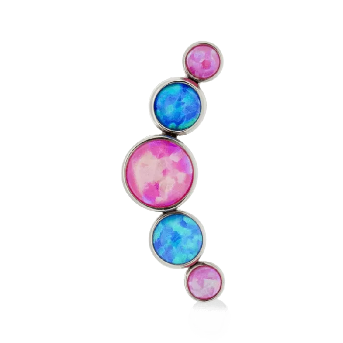 5 Gem Cluster Threaded Anatometal Rings