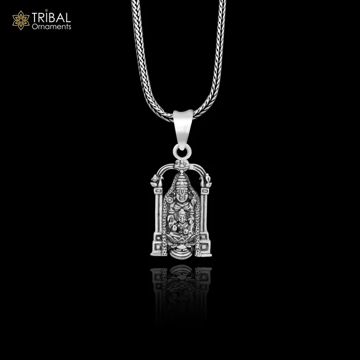 925 sterling silver vintage stylish Hindu idol tirupati balaji and Laxmi Pendant amazing design Krishna pendant gifting jewelry ssp1541 TRIBAL ORNAMENTS Necklaces