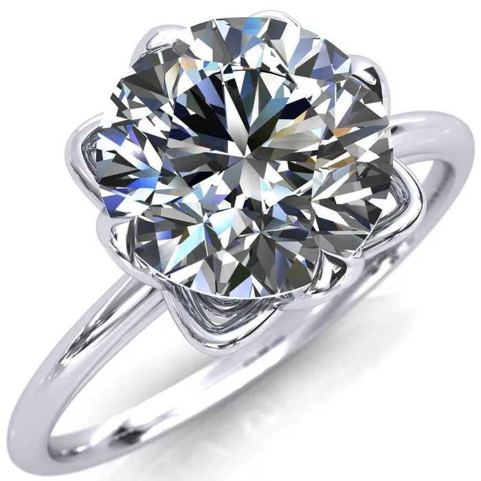 Fire Brilliance Rings Spring Shine Round Center Stone Engagement Ring