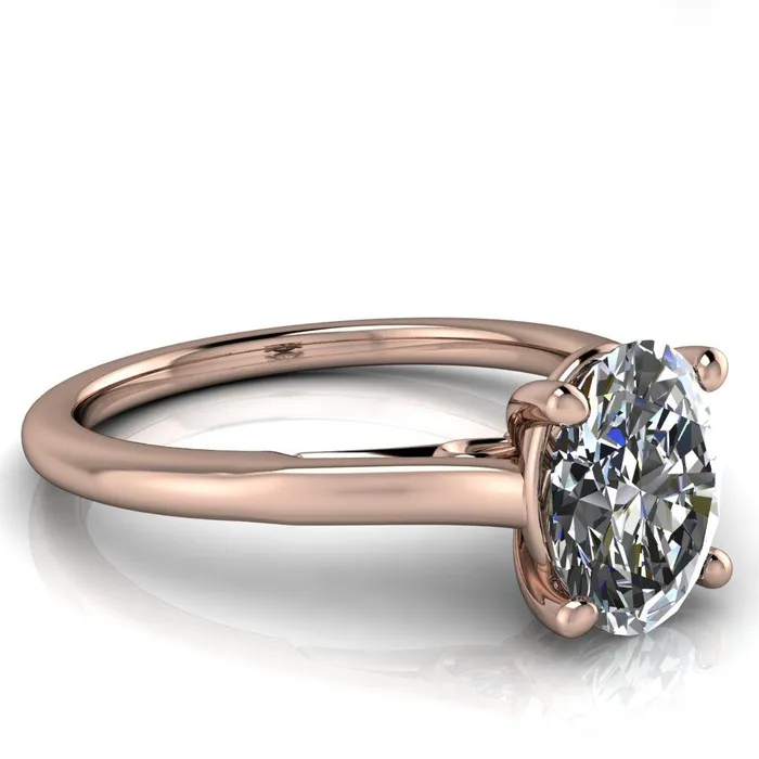 Fire Brilliance Willie Oval Lab Grown Diamond Center Stone Bow Under Cathedral Engagement Ring Rings