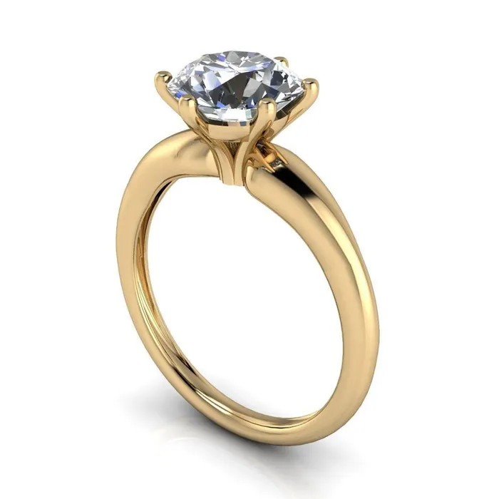 Rings Fire Brilliance Lionheart Round Center Stone 6 Prong Engagement Ring