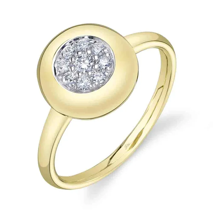 14K Yellow Gold Bezeled Cluster Diamond Ring Meierotto Jewelers Rings