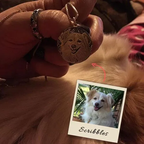 Custom Photo Engraved Necklace in Sterling Silver Ideal for Mothers and Pet Memorials Belbren Necklaces