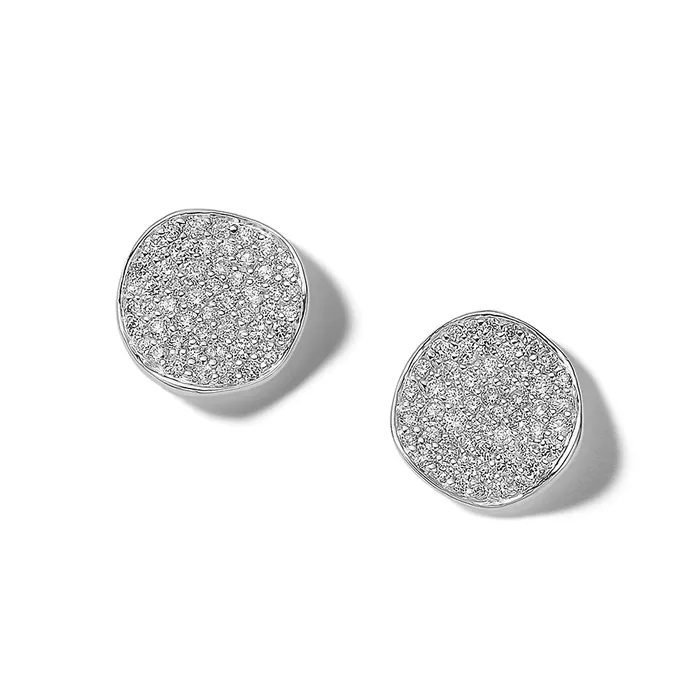 Earrings Ippolita Sterling Silver Stardust Flower Stud Earrings with Diamonds Ippolita