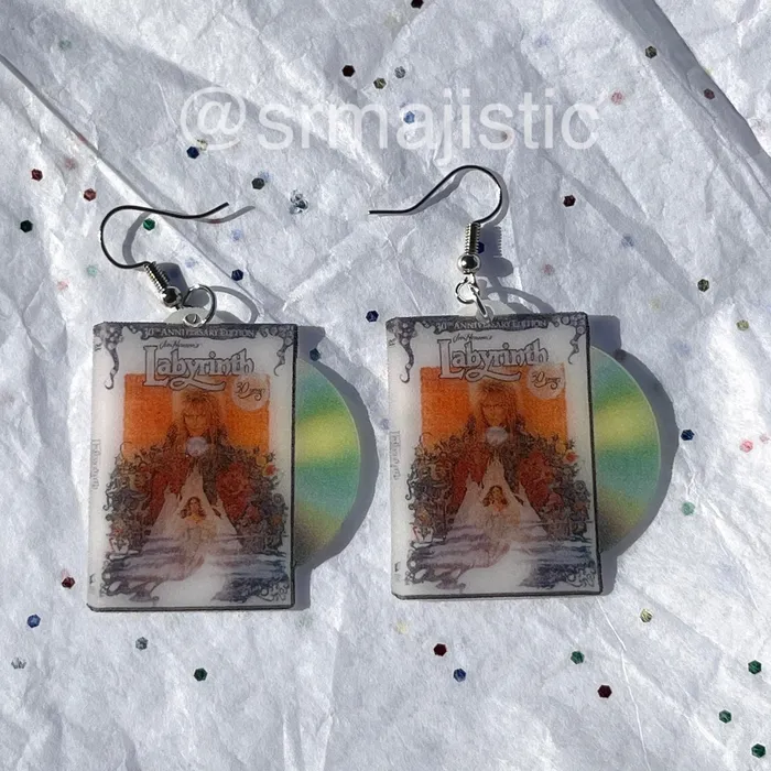 Labyrinth 1986 DVD 2D detailed Handmade Earrings Sam Makes Things Earrings