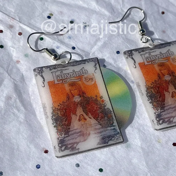 Labyrinth 1986 DVD 2D detailed Handmade Earrings Sam Makes Things Earrings
