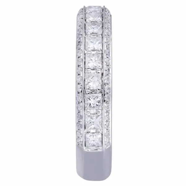 Natural Round Brilliant Princess Cut Diamond Wedding Band Set in 18K White Gold 110ct tw Diamond Source NYC Rings Natural Round Brilliant Princess Cut Diamond Wedding Band Set in 18K White Gold 110ct tw Diamond Source NYC Rings