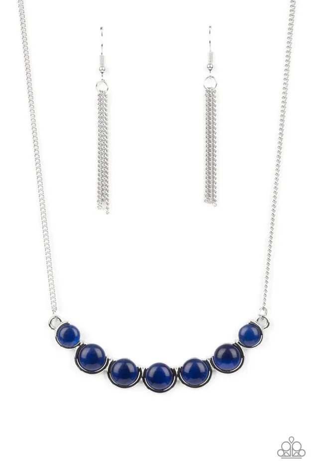Necklaces Paparazzi Jewelry Paparazzi Necklace Serenely Scalloped Blue