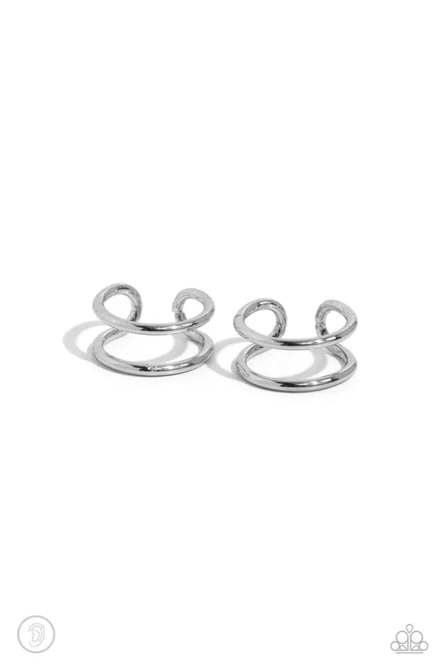 Paparazzi Earring Metallic Moment Silver Paparazzi Jewelry Earrings