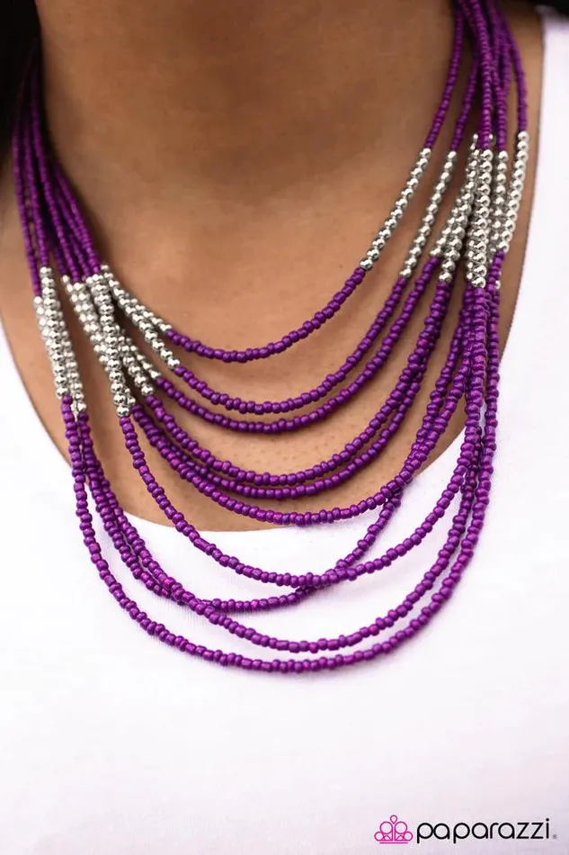 Paparazzi Jewelry Paparazzi Necklace Get With The BEAD Purple Necklaces