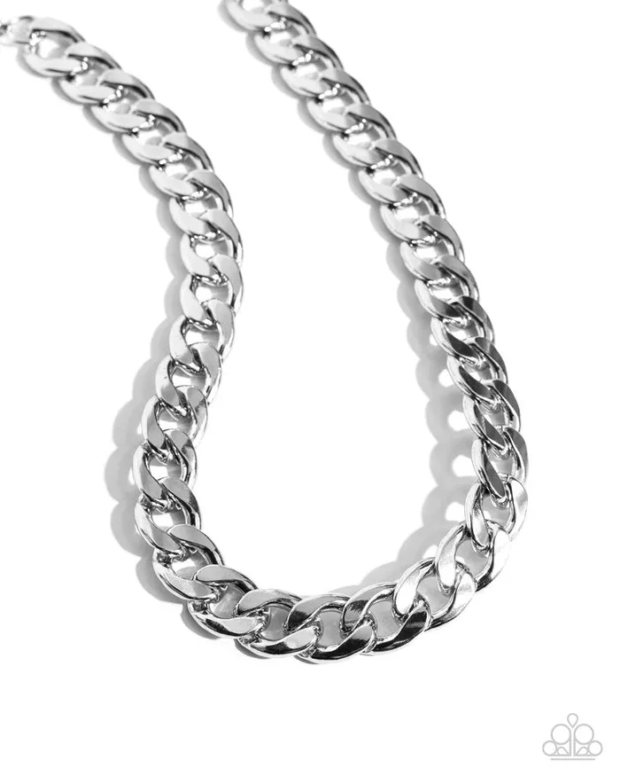 Paparazzi Necklace Action CURB Silver Paparazzi Jewelry Necklaces