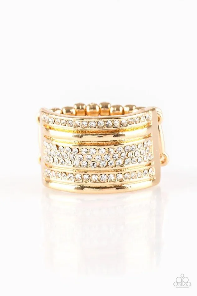 Rings Paparazzi Jewelry Paparazzi Ring Top Dollar Drama Gold