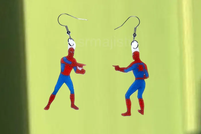 Sam Makes Things Earrings Spiderman Double Vision Meme Handmade Earrings