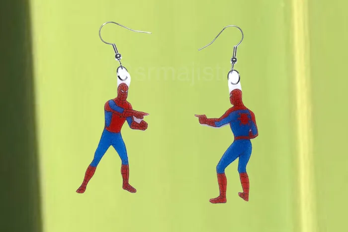 Sam Makes Things Earrings Spiderman Double Vision Meme Handmade Earrings