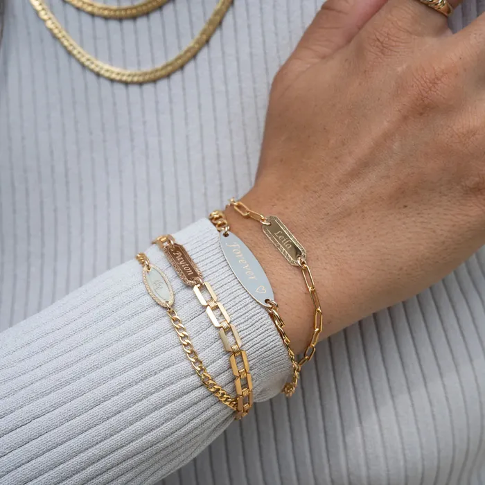 TheRoseGypsy Bracelets Gold Filled Rectangle ID Bracelet