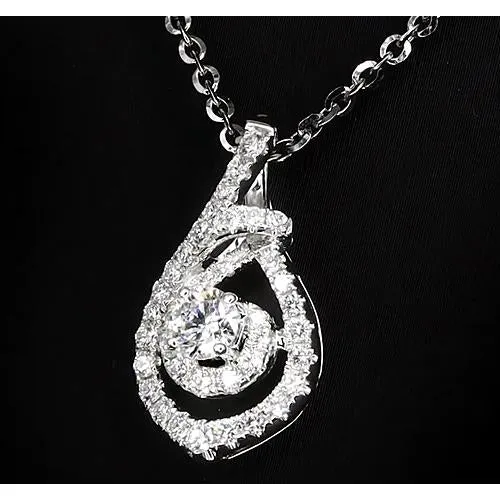 150 Carats Round Natural Earth Mined Diamond Twirl Style Pendant White Gold Jewelry GB Necklaces