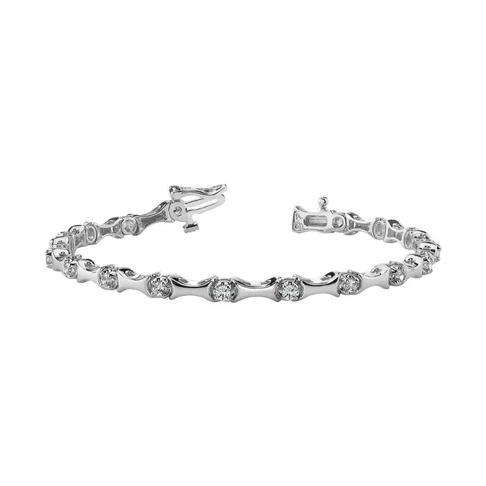 255 Carats Round Natural Earth Mined Diamond 4 Prong Set Tennis Bracelet Solid Gold GB Bracelets