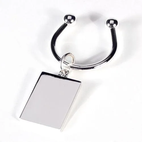 Bey Berk Silver Plated Rectangular Key Ring Bey Berk Rings
