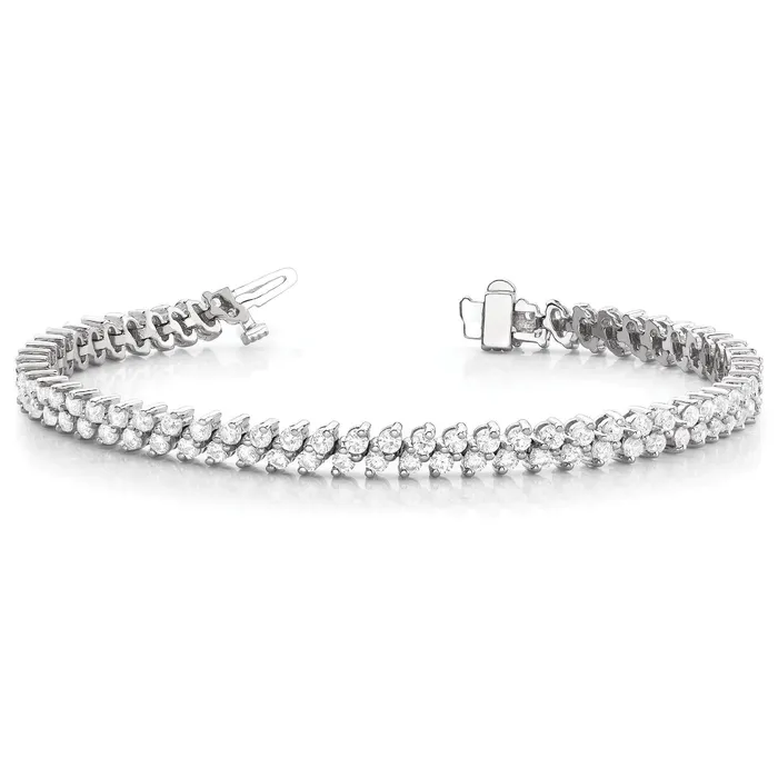 Bracelets GB Double Row Round Cut 770 Carats Natural Earth Mined Diamonds Tennis Bracelet