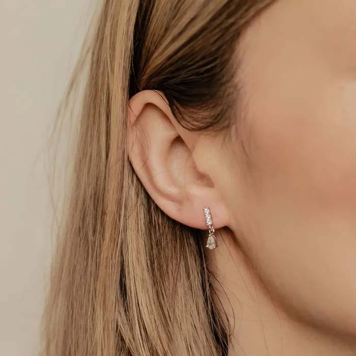 Earrings Gemstone Bar Drop Stud Earrings Sterling Silver Hey Happiness