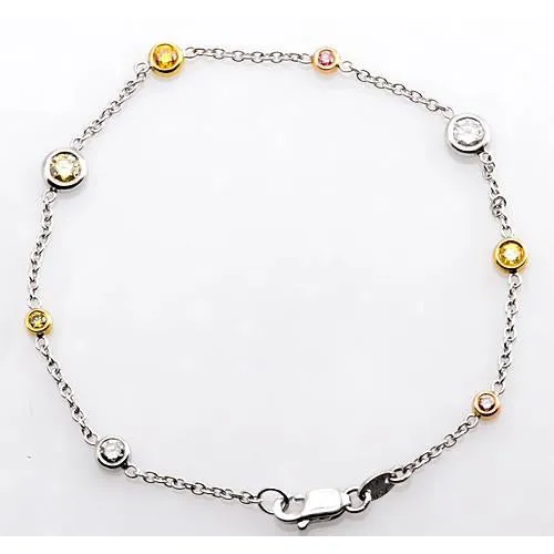 GB Bracelets Pink Yellow Sapphire Natural Earth Mined Diamond Bracelet 295 Carats Women Jewelry GB Bracelets Pink Yellow Sapphire Natural Earth Mined Diamond Bracelet 295 Carats Women Jewelry