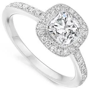 GB Rings 350 Carats Cushion Halo Natural Earth Mined Diamond Wedding Ring