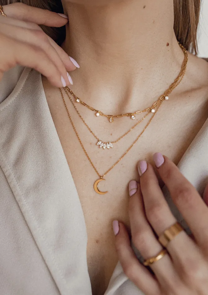 Half Moon Delicate Necklace Gold Hey Happiness Necklaces Half Moon Delicate Necklace Gold Hey Happiness Necklaces