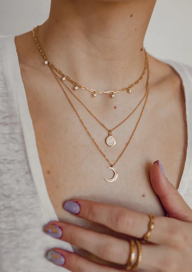 Half Moon Delicate Necklace Gold Hey Happiness Necklaces Half Moon Delicate Necklace Gold Hey Happiness Necklaces