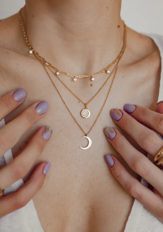 Half Moon Delicate Necklace Gold Hey Happiness Necklaces Half Moon Delicate Necklace Gold Hey Happiness Necklaces