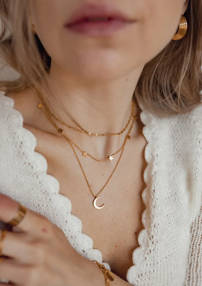 Half Moon Delicate Necklace Gold Hey Happiness Necklaces Half Moon Delicate Necklace Gold Hey Happiness Necklaces