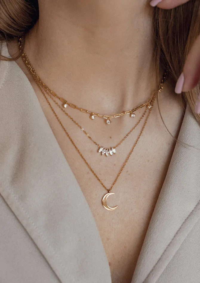 Half Moon Delicate Necklace Gold Hey Happiness Necklaces Half Moon Delicate Necklace Gold Hey Happiness Necklaces