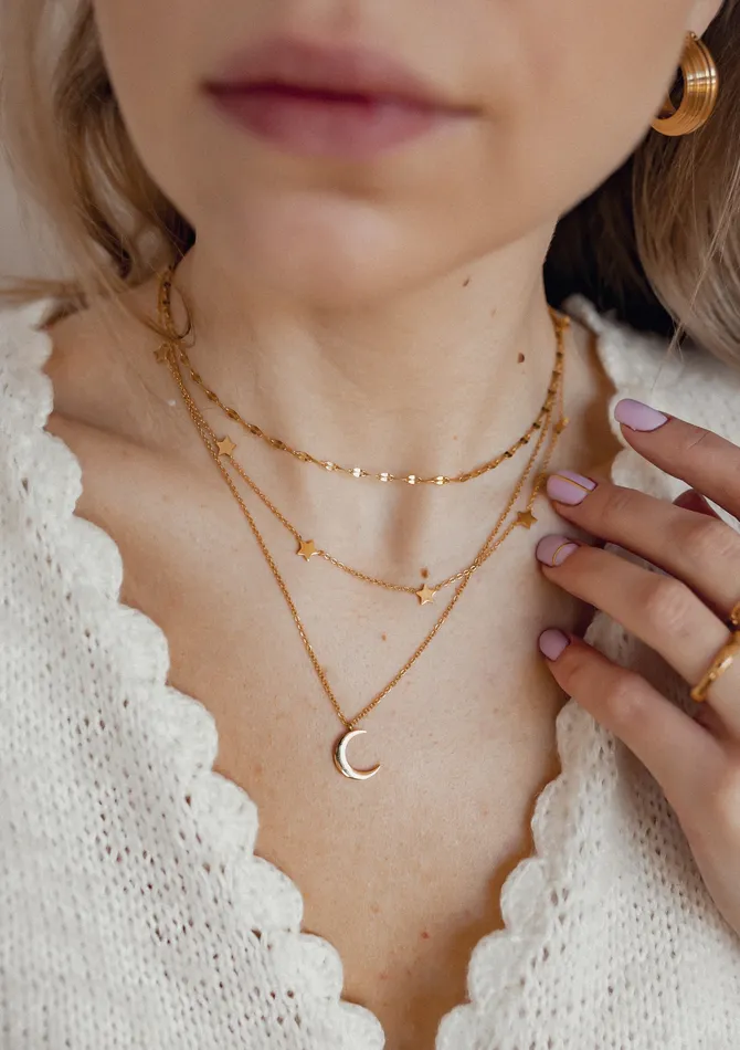 Half Moon Delicate Necklace Gold Hey Happiness Necklaces Half Moon Delicate Necklace Gold Hey Happiness Necklaces
