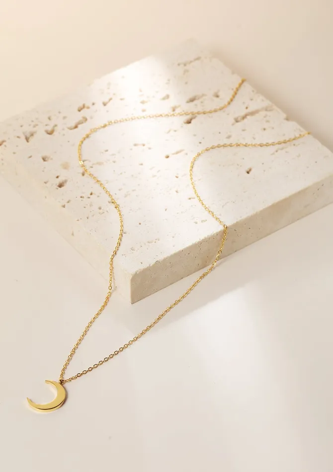 Half Moon Delicate Necklace Gold Hey Happiness Necklaces Half Moon Delicate Necklace Gold Hey Happiness Necklaces