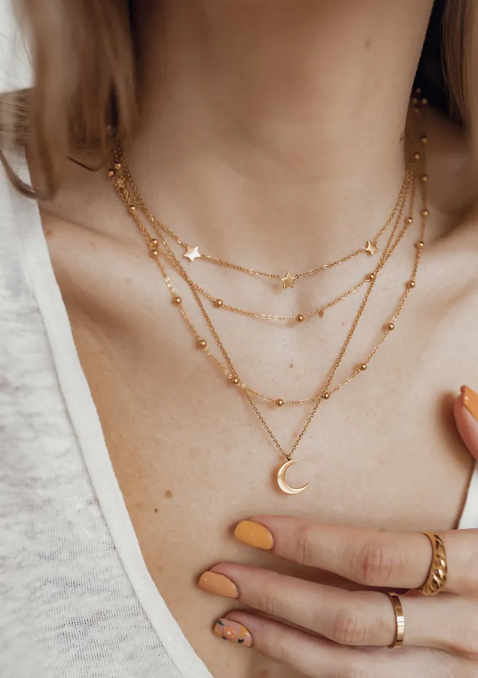 Half Moon Delicate Necklace Gold Hey Happiness Necklaces Half Moon Delicate Necklace Gold Hey Happiness Necklaces