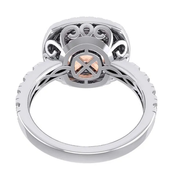 HarryChadEntcom Rings Cushion Morganite Diamond Ring HarryChadEntcom Rings Cushion Morganite Diamond Ring