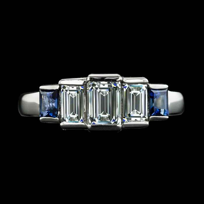 HarryChadEntcom Rings Real Ladys Engagement Ring Emerald Natural Earth Mined Diamond Ceylon Sapphires 8 Carats