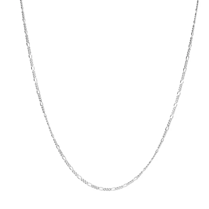 Hey Happiness Necklaces Fine Figaro Chain Necklace Sterling Silver