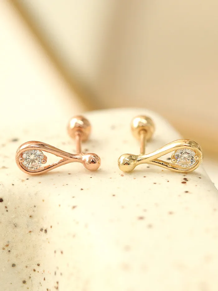 14K gold Cubic Teardrop cartilage earring 20g MinimalBijoux Earrings