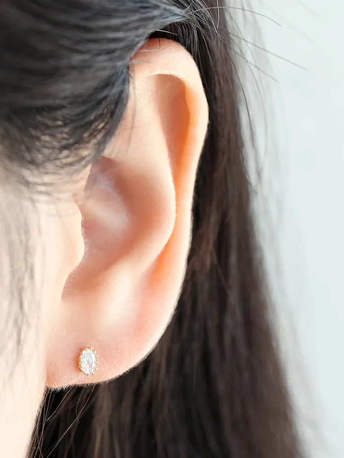 14K gold Round Cubic cartilage earring 20g MinimalBijoux Earrings