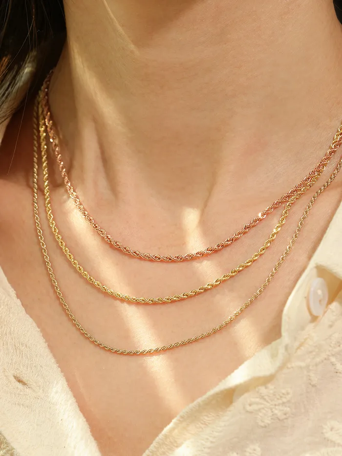 14K Rope Chain Necklace MinimalBijoux Necklaces