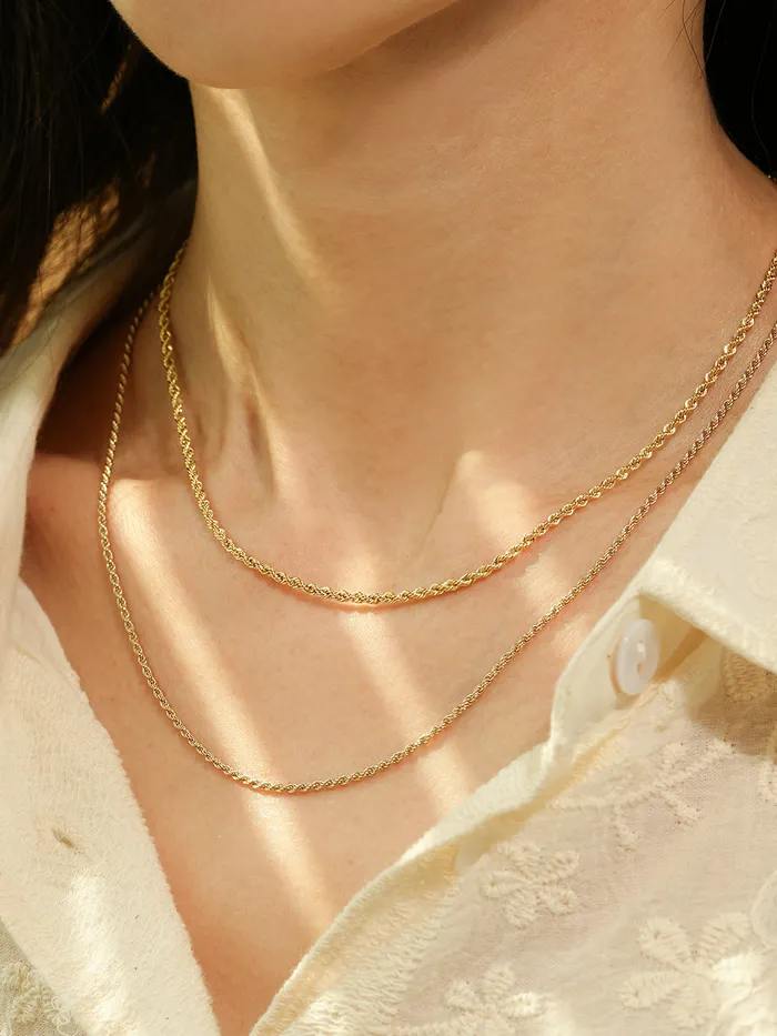 14K Rope Chain Necklace MinimalBijoux Necklaces