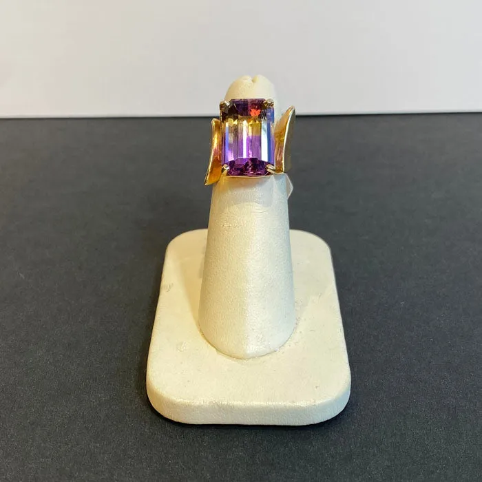 14K Yellow Gold Ametrine Ring 9 Carats Moriartys Gem Art Rings
