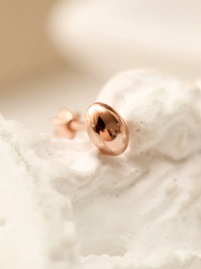 Earrings 14K Gold Volume Egg Ball Cartilage Earring 18G16G MinimalBijoux