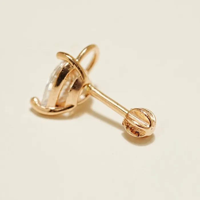 Earrings MinimalBijoux 14K Gold Lovely Heart Lock Cartilage Earring 18G16G