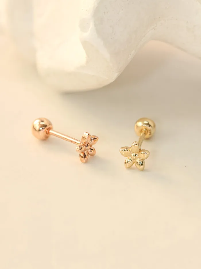 Earrings MinimalBijoux 14K Gold Wild Flower Cartilage Earring 20G18G16G