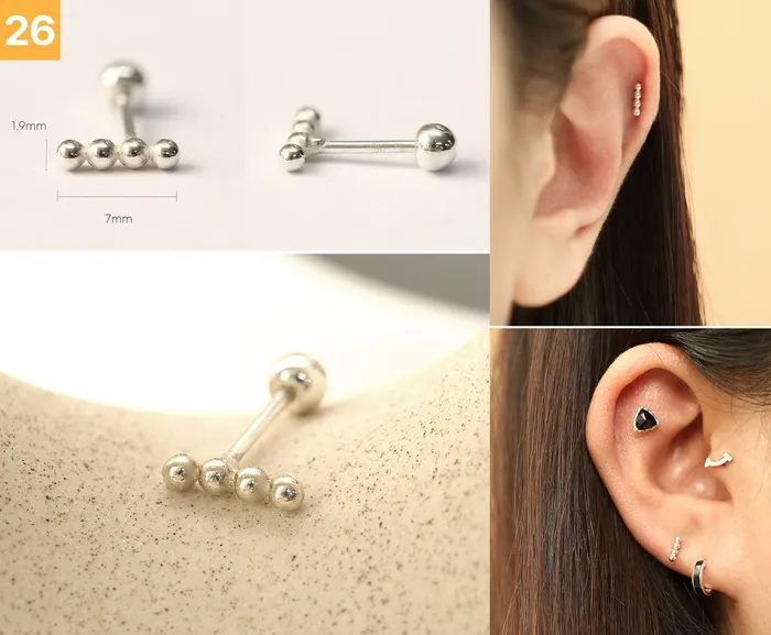 Earrings MinimalBijoux 925 Silver Simple Daily cartilage earring 20g