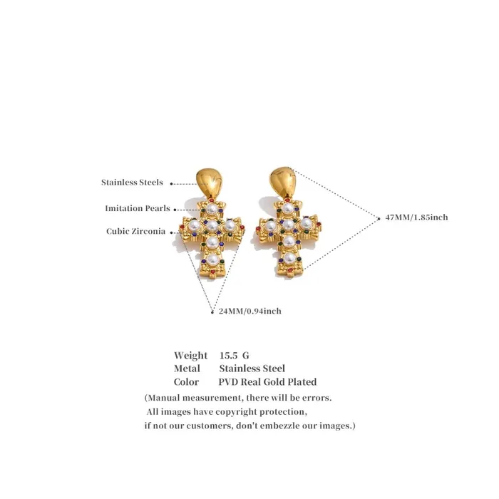 Mabel Love Co Earrings Victorian Cross Earrings