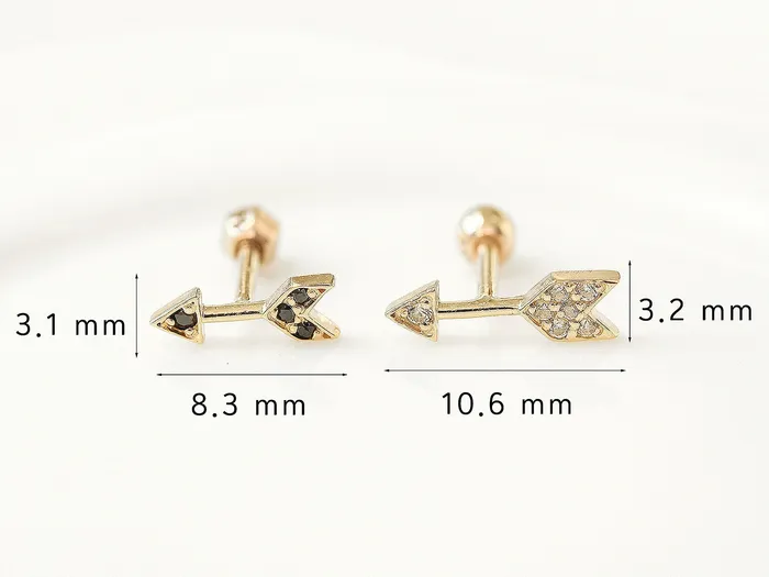 MinimalBijoux Earrings 14K Gold Arrow Cartilage Earring 18g16g