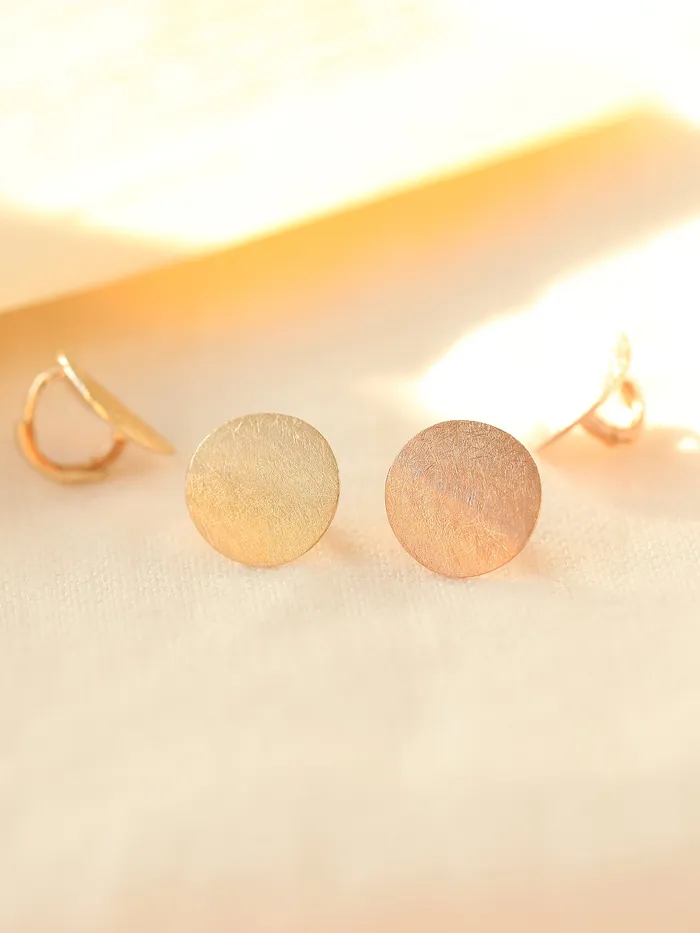 MinimalBijoux Earrings 14K Gold Matte Coin Hoop Earring